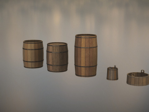 Western Barrels 3D Модель