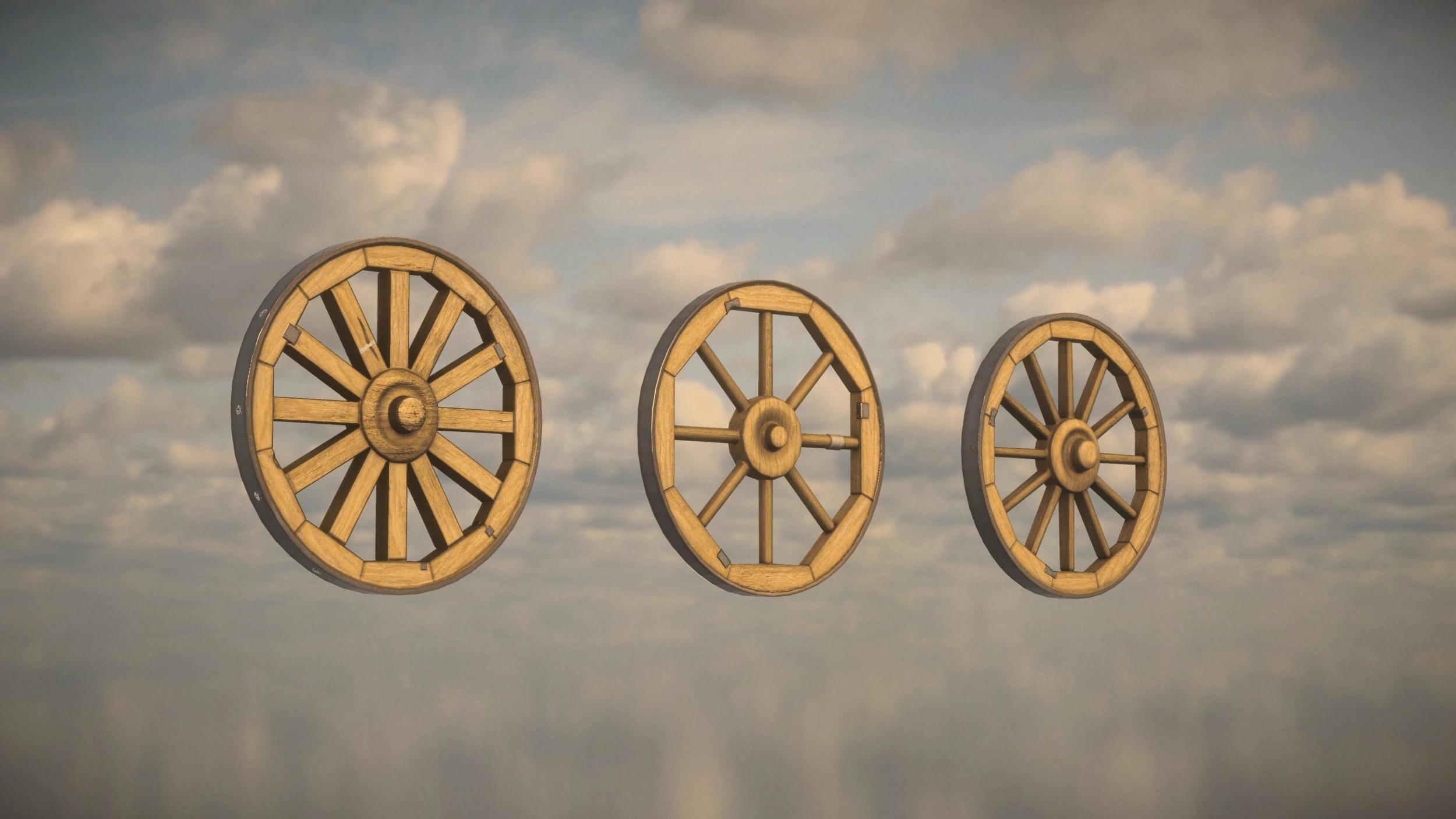 Western Wheels 3D Model .c4d .max .obj .3ds .fbx .stl .blend