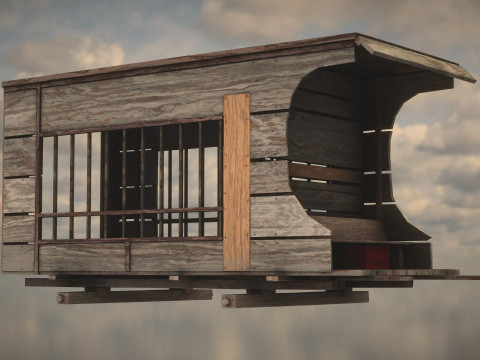 Western Wagon 3D Model