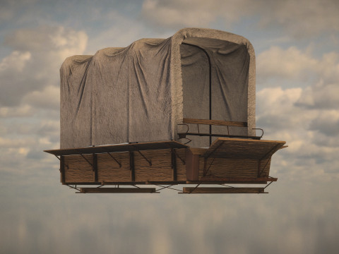 Western Wagon 3D Модель