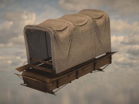 Western Wagon 3D Модель