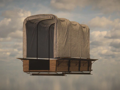 Western Wagon 3D Model