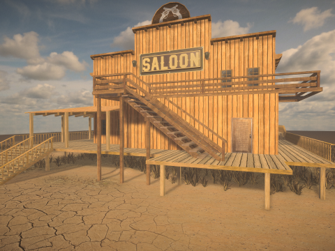 Western Buildings Pack Modelo 3D