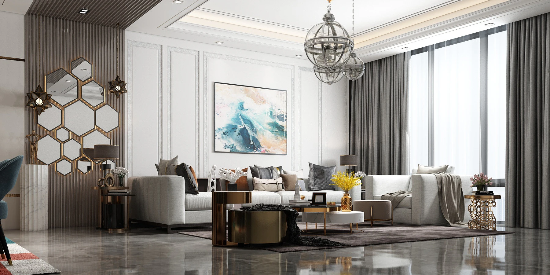 Living room 3D Model .c4d .max .obj .3ds .fbx .stl .blend 