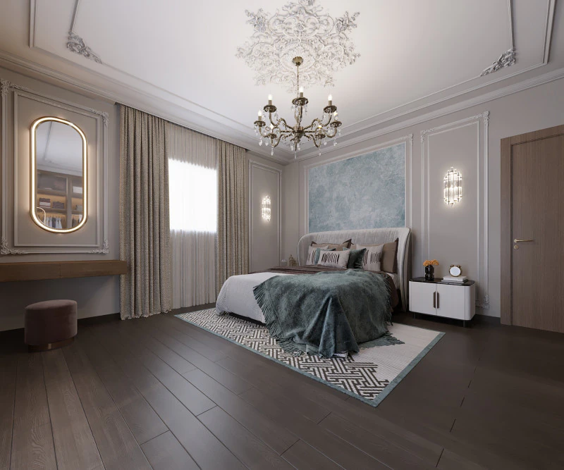 Quarto neocl&aacute;ssico Modelo 3D .c4d .max .obj .3ds .fbx .stl .blend 