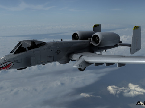 A10C Thunderbolt II - Game Ready Aircraft Model 3D 모델
