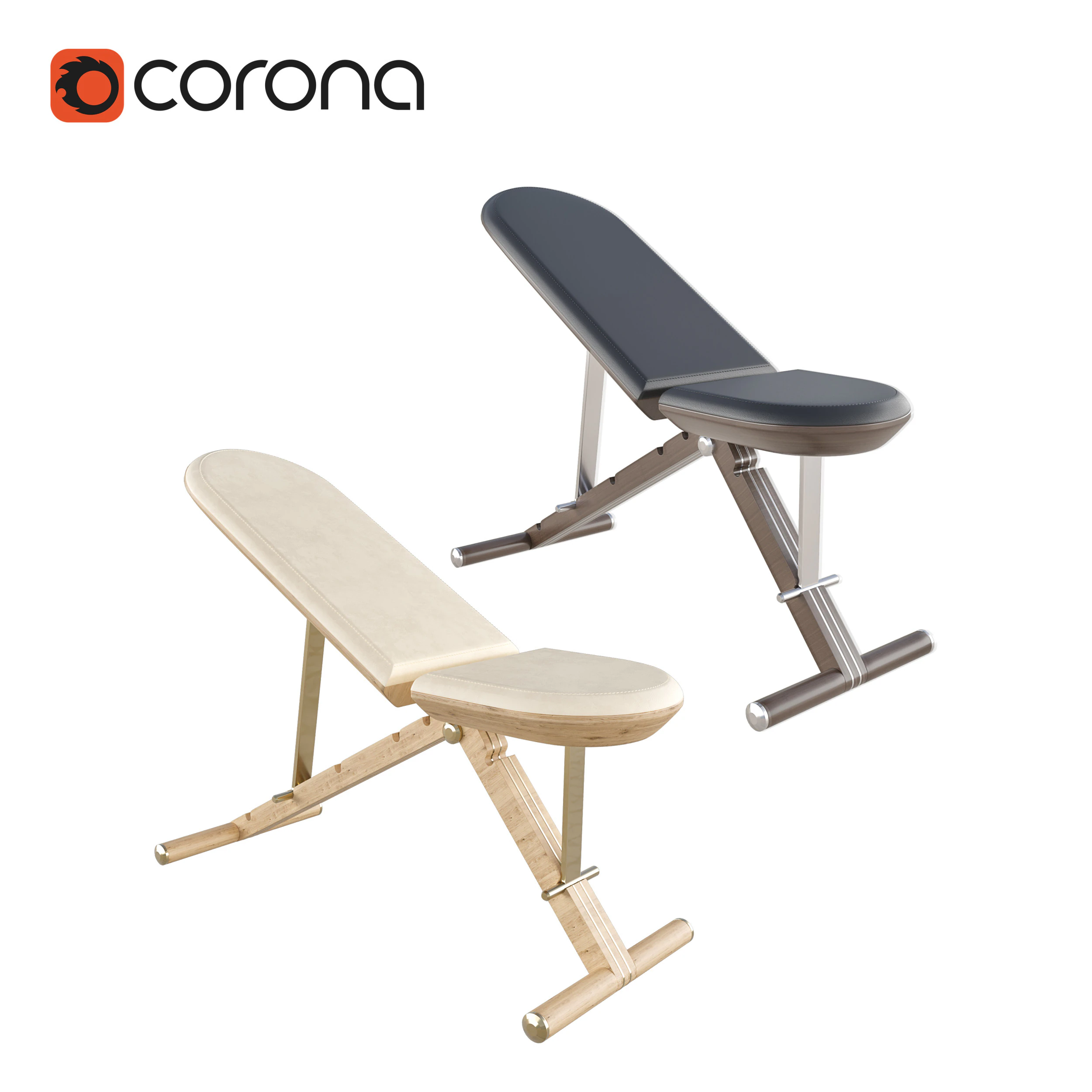 PENT Luxury Modern Gym Equipment Bench 3D Model .c4d .max .obj .3ds .fbx .stl .blend 