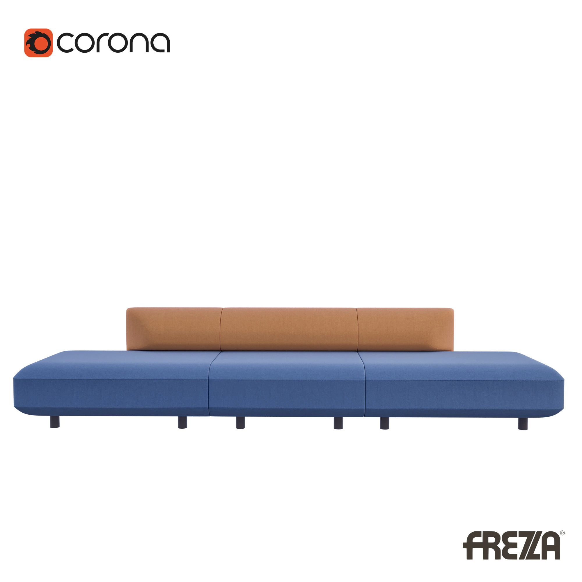 Afina Sofa by Frezza 3D Model .c4d .max .obj .3ds .fbx .stl .blend 