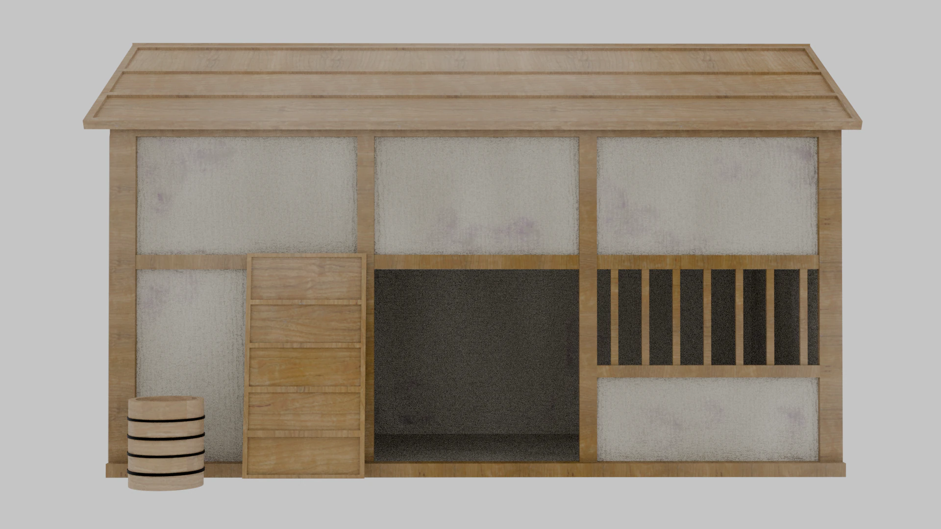 Old Japanese House 3D Model .c4d .max .obj .3ds .fbx .stl .blend 