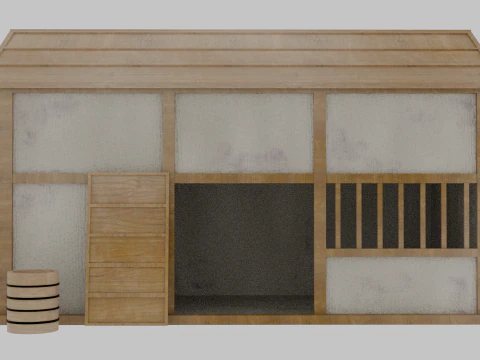 पुराना जापानी घर 3D मॉडल