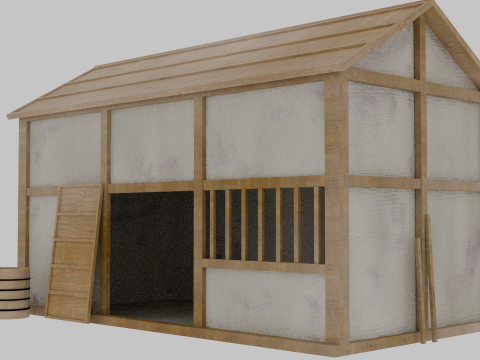 Old Japanese House 3D Model
