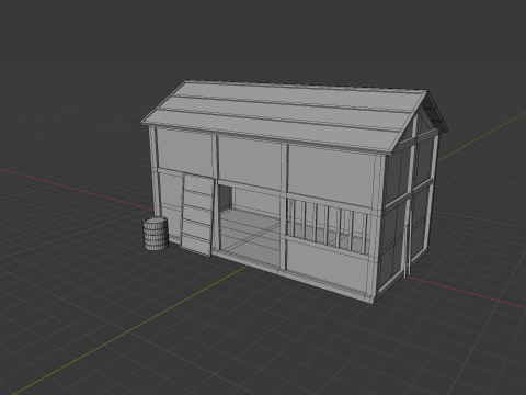 Old Japanese House 3D Model