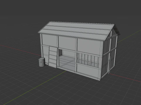 Old Japanese House 3D Model