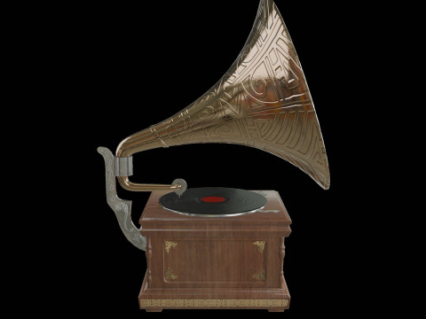 Antique Gramophone 3D Модель