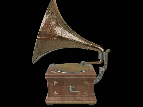 Antique Gramophone 3D Модель
