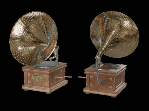 Antique Gramophone 3D Модель