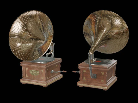 Antique Gramophone 3D Model