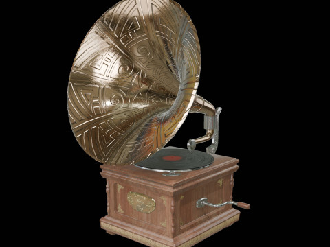 Antique Gramophone 3D Модель