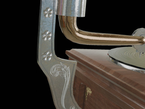 Antique Gramophone 3D Модель