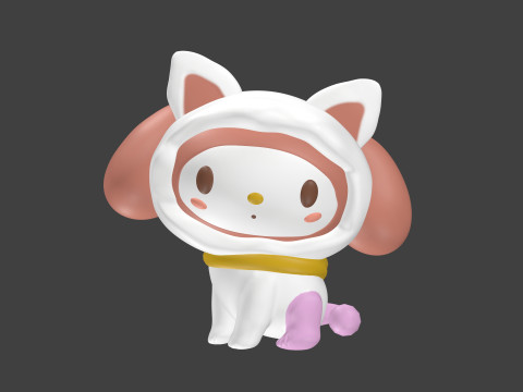 My Melody in a Kitty Costume - Sanrio 3D Print Model