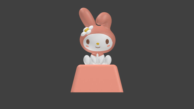 My Melody Keycap 3D 打印模型 .c4d .max .obj .3ds .fbx .stl .blend 