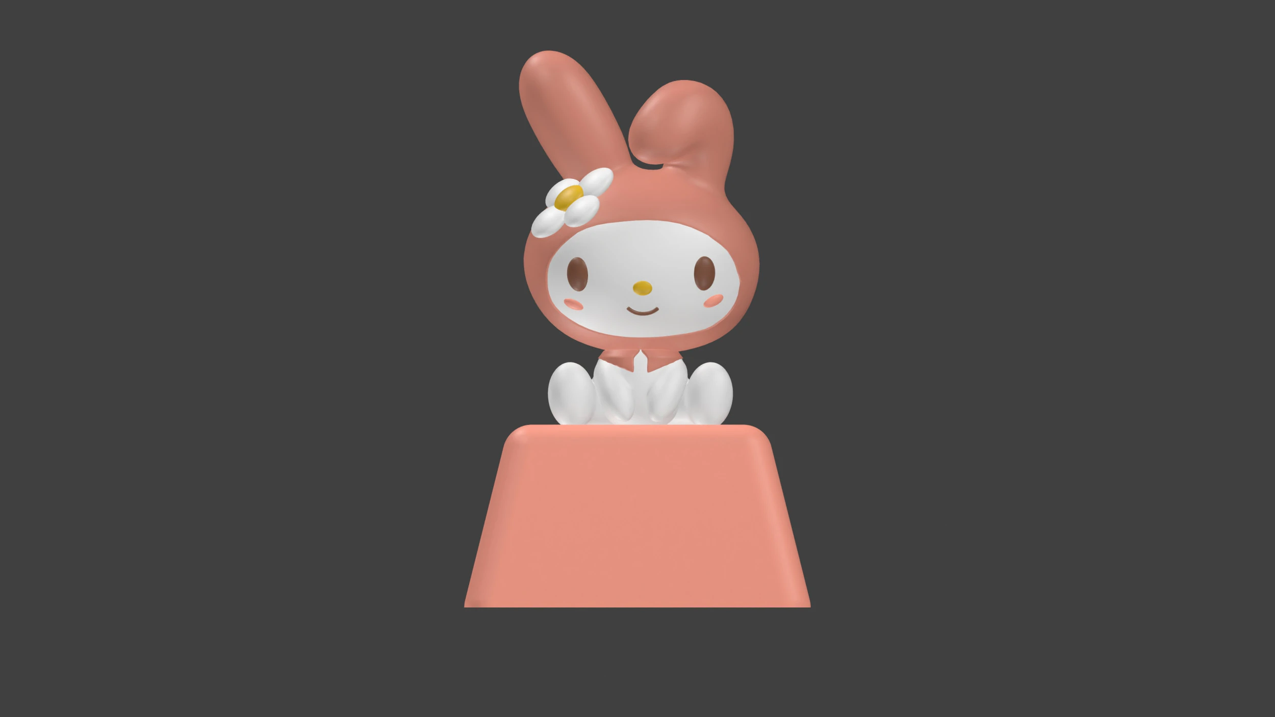 My Melody Keycap 3D Print Model .c4d .max .obj .3ds .fbx .stl .blend
