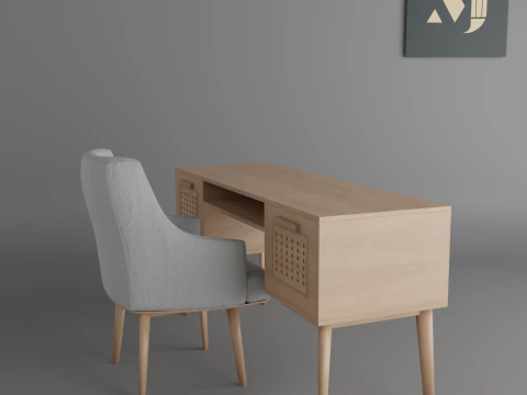 Room and office table and chair 3D Model