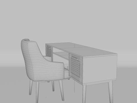 Room and office table and chair 3D 模型