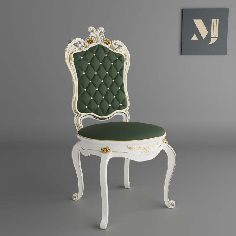 Chair with classic pattern 3D Модель .c4d .max .obj .3ds .fbx .stl .blend 