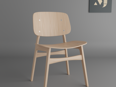 Office and home board chair Modello 3D