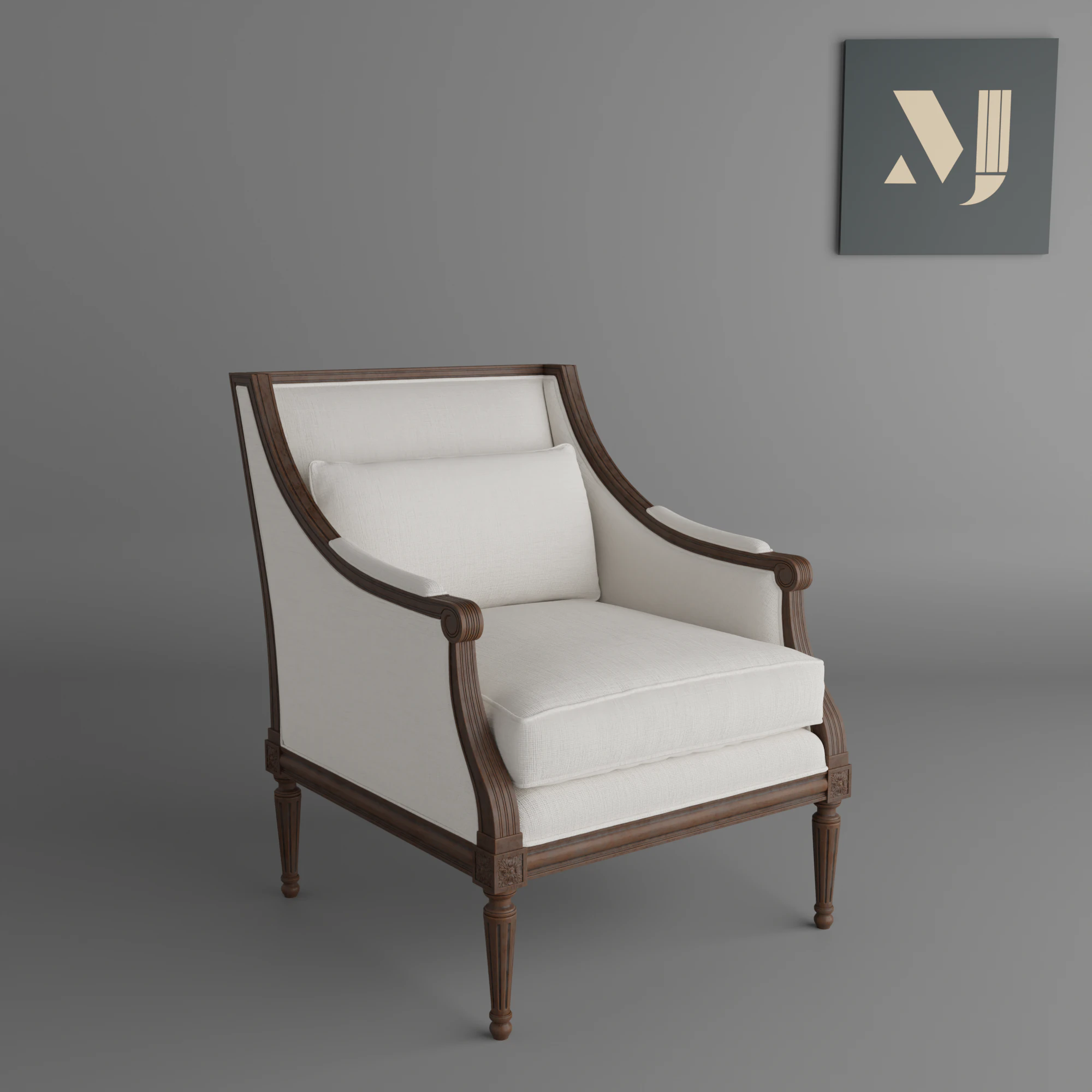 Soft chair furniture 3D Model .c4d .max .obj .3ds .fbx .stl .blend 