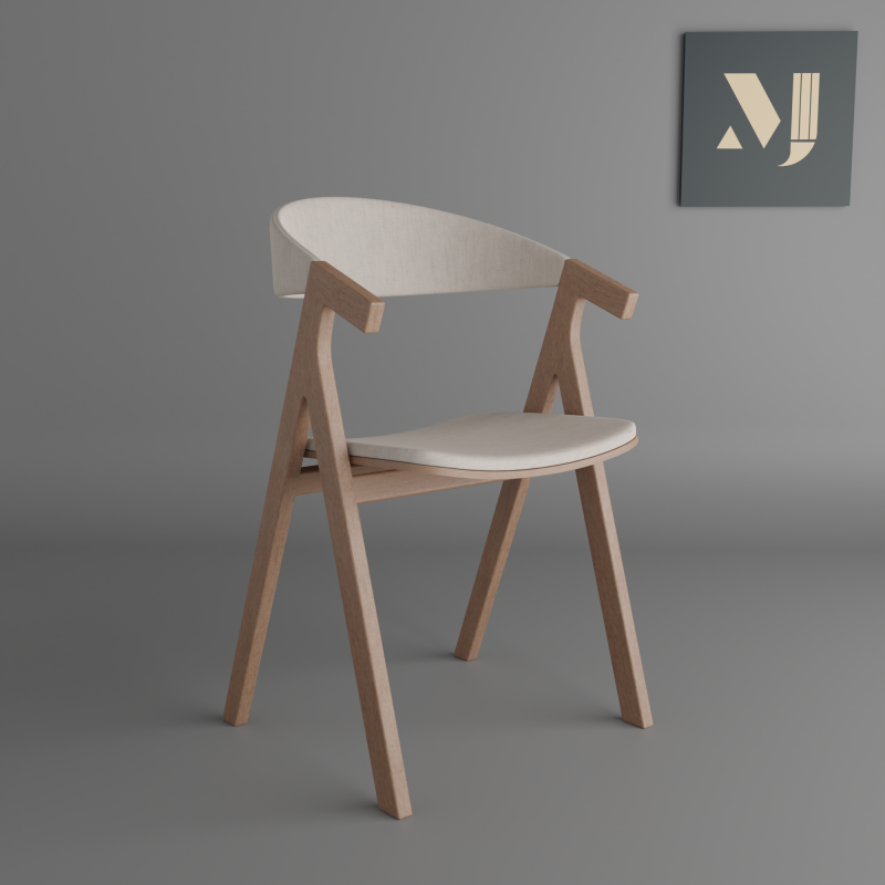 Wooden interior chair 3D 模型 .c4d .max .obj .3ds .fbx .stl .blend 