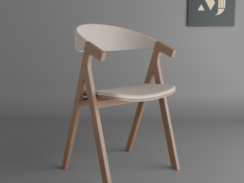 Wooden interior chair Model 3D