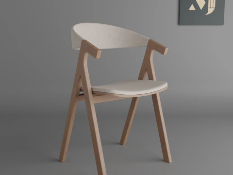 木制室内椅子 3D 模型