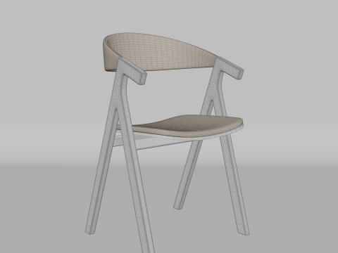 Wooden interior chair 3D 模型