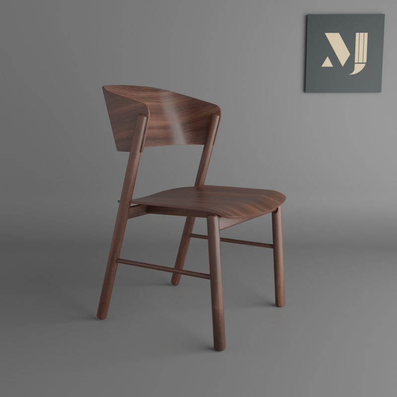 Wooden chair 3D Model .c4d .max .obj .3ds .fbx .stl .blend 