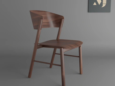 木の椅子 3Dモデル