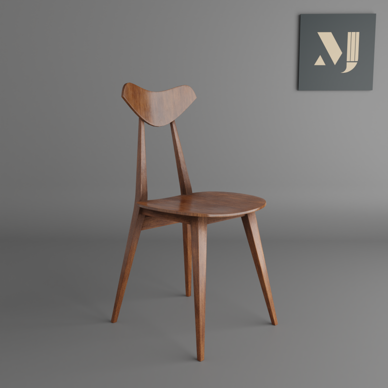 A wooden chairA chair for modern rooms and offices 3D Модель .c4d .max .obj .3ds .fbx .stl .blend 