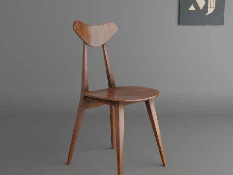 木製チェアモダンなお部屋やオフィスにぴったりの椅子 3Dモデル