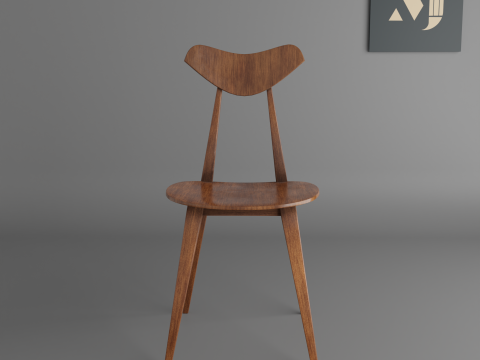 A wooden chairA chair for modern rooms and offices 3D Модель