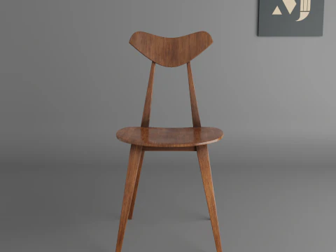 A wooden chairA chair for modern rooms and offices 3D Model