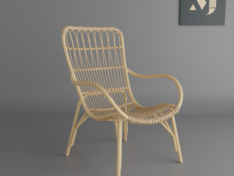 Wicker chairquality and beautiful chair for home and office 3D Model