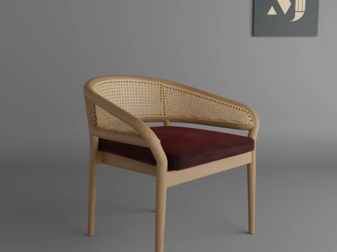 A beautiful basket chair in classic stylequality and beautiful chair for home and office 3D Model
