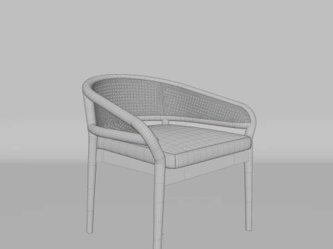 A beautiful basket chair in classic stylequality and beautiful chair for home and office 3D Model