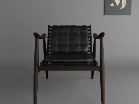 고급 목재와 가죽으로 만든 소파와 가정 및 사무실에 적합한 아름다운 의자 3D 모델