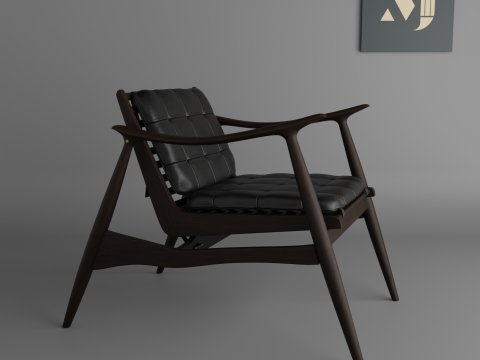 Sofa made of wood and leatherquality and beautiful chair for home and office Modèle 3D