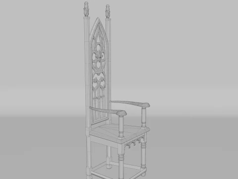 Ancient throne quality and beautiful chair for home and office 3D Model