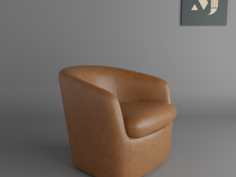 Leather sofaquality and beautiful chair for home and office Modello 3D
