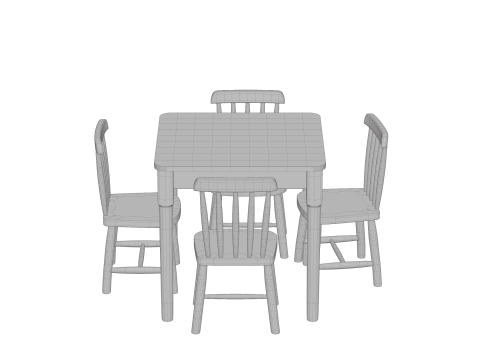 Colorful table and chair for children 3D Модель
