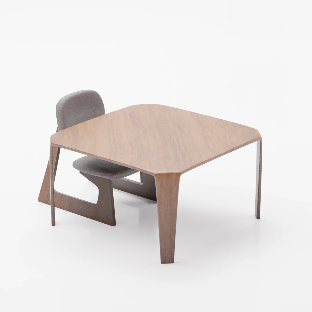 Board table and chair 3D Model .c4d .max .obj .3ds .fbx .stl .blend 